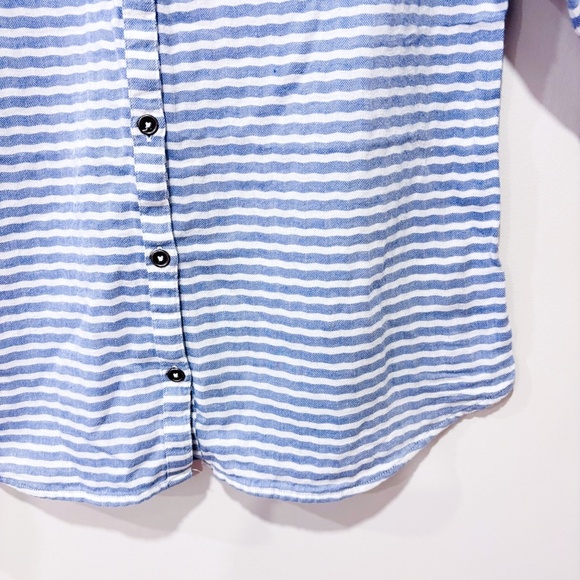 COLUMBIA Blue and white striped cotton button down shirt - Picture 6 of 8